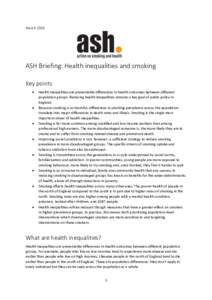 MarchASH Briefing: Health inequalities and smoking Key points 