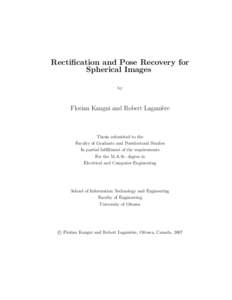 Rectification and Pose Recovery for Spherical Images by Florian Kangni and Robert Lagani`ere