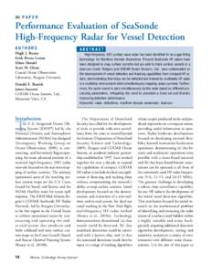 PAPER  Performance Evaluation of SeaSonde High-Frequency Radar for Vessel Detection AUTHORS