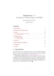 TengwarScriptA package for writing tengwar with LATEX Ignacio Fern´andez Galv´an 12th JulyContents