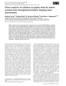 Papermaking / Polysaccharides / Matrix-assisted laser desorption/ionization / Proteomics / MALDI imaging / Sample preparation in mass spectrometry / Cellulose / Gentisic acid / Delayed extraction / Chemistry / Mass spectrometry / Ion source