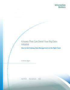 6 Issues That Can Derail Your Big Data Initiative How to Get Hadoop Data Management on the Right Track A White Paper