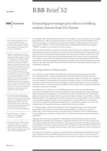 JuneRBB Brief 52 Estimating post-merger price effects in bidding markets: lessons from GE/Alstom