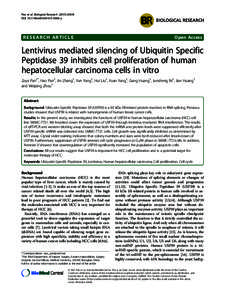 Lentivirus mediated silencing of Ubiquitin Specific Peptidase 39 inhibits cell proliferation of human hepatocellular carcinoma cells in vitro