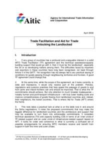 Agency for International Trade Information and Cooperation AprilTrade Facilitation and Aid for Trade