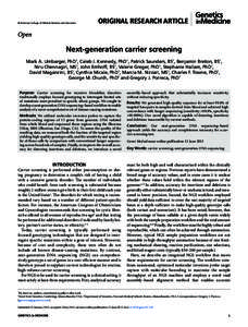 © American College of Medical Genetics and Genomics  Original Research Article Open