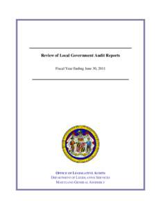 Review of Local Government Audit Reports - Fiscal Year Ending June 20, 