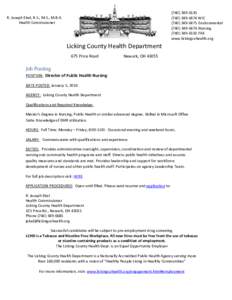 Health / Public health / Health policy / Public health nursing / Licking / Nursing / WIC