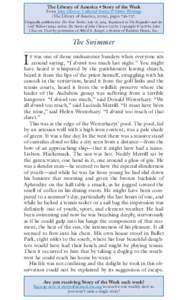 The Library of America • Story of the Week From John Cheever: Collected Stories & Other Writings (The Library of America, 2009), pages 726–737. Originally published in The New Yorker, July 18, 1964. Reprinted in The 