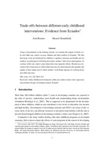 Trade-offs between different early childhood interventions: Evidence from Ecuador∗ José Rosero Hessel Oosterbeek