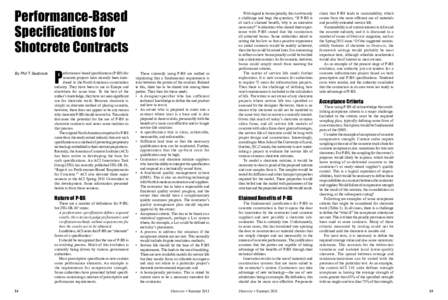Performance-Based Specifications for Shotcrete Contracts