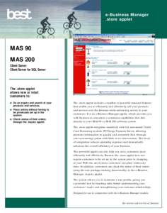 e-Business Manager .store applet MAS 90 MAS 200 Client/Server