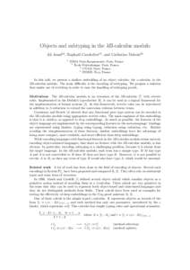 Objects and subtyping in the λΠ-calculus modulo Ali Assaf12 , Rapha¨el Cauderlier13 , and Catherine Dubois34 1 INRIA Paris-Rocquencourt, Paris, France 2 ´