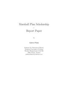 Marshall Plan Scholarship Report Paper by Andrea Puhm