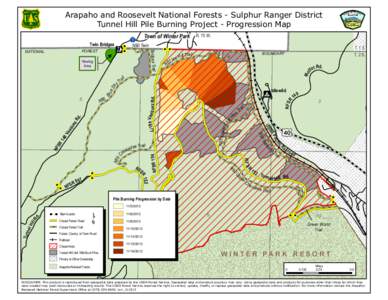 Arapaho and Roosevelt National Forests - Sulphur Ranger District Tunnel Hill Pile Burning Project - Progression Map N90 Twin Viewing Area