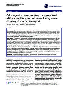 Odontogenic cutaneous sinus tract associated with a mandibular second molar having a rare distolingual root: a case report
