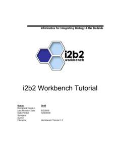 Informatics for Integrating Biology & the Bedside  i2b2 Workbench Tutorial Status Document Version: Last Revision Date: