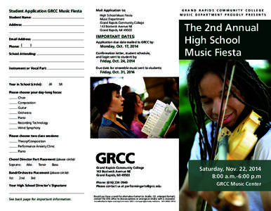 Student Application GRCC Music Fiesta  Mail Application to: 