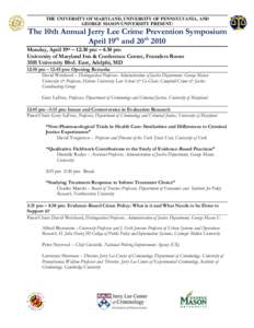 Jerry Lee Symposium Schedule