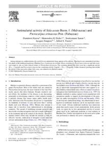 Journal of Ethnopharmacology xxx[removed]xxx–xxx  Antimalarial activity of Sida acuta Burm. f. (Malvaceae) and Pterocarpus erinaceus Poir. (Fabaceae)  3