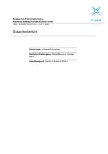 FOUNDATION FOR INTERNATIONAL BUSINESS ADMINISTRATION ACCREDITATION FIBAA – BERLINER FREIHEIT 20-24 – D[removed]BONN Gutachterbericht