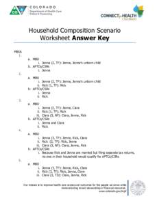 Household Composition Scenario Worksheet Answer Key MBUs 1.  2.