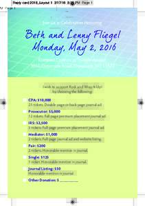 Reply card 2016_Layout:35 PM Page 1  Join Us in Celebration Honoring Beth and Lenny Fliegel Monday, May 2, 2016