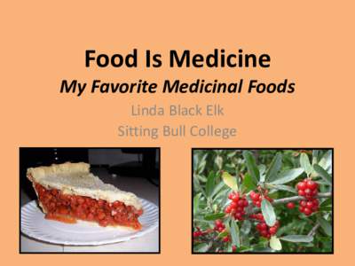 Food Is Medicine  My Favorite Medicinal Foods Linda Black Elk Sitting Bull College