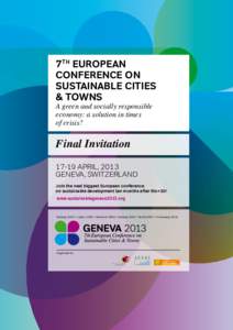7th European Conference on Sustainable Cities & Towns A green and socially responsible economy: a solution in times