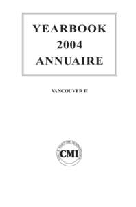 YEARBOOK 2004 ANNUAIRE VANCOUVER II  TABLE OF CONTENTS