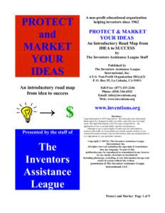 PROTECT and MARKET YOUR IDEAS An introductory road map
