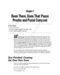 Chapter 1  In This Chapter ▶ Using the near past  MA