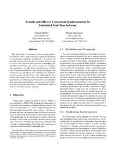 Reliable and Efficient Concurrent Synchronization for Embedded Real-Time Software Damian Dechev Bjarne Stroustrup