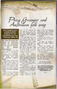 Mr. Percy Grainger has ideals for Australia, which are expressed in the current number of the
