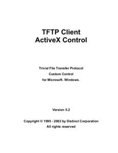 TFTP Client ActiveX Control Trivial File Transfer Protocol Custom Control for Microsoft Windows