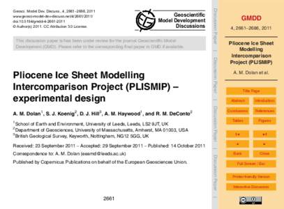 Geoscientific Model Development Discussions This discussion paper is/has been under review for the journal Geoscientific Model Development (GMD). Please refer to the corresponding final paper in GMD if available.