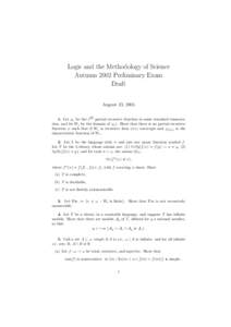 Theory of computation / Theoretical computer science / Metalogic / Model theory / Recursively enumerable set / Constructible universe / Presentation of a group / Ordinal number / Ω-consistent theory / Mathematics / Mathematical logic / Computability theory