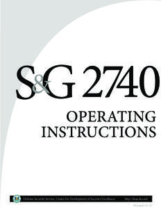 S&G 2740 Operating Instructions