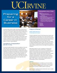 Undergraduate Areas of Study majors Preparing for a Career in
