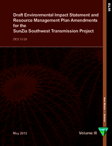 BLM  Draft Environmental Impact Statement and Resource Management Plan Amendments for the SunZia Southwest Transmission Project