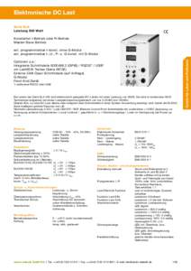 Elektronische DC Last Serie ELA Leistung 500 Watt Konstanter I-Betrieb oder R-Betrieb Master-Slave Betrieb