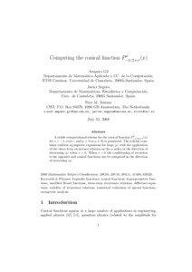 µ Computing the conical function P−1/2+iτ (x)