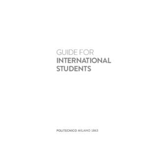 GUIDE FOR INTERNATIONAL STUDENTS index