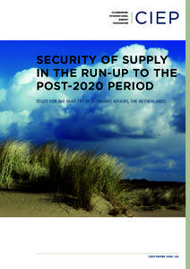 SECURITY OF SUPPLY IN THE RUN-UP TO THE POST-2020 PERIOD STUDY FOR THE MINISTRY OF ECONOMIC AFFAIRS, THE NETHERLANDS  CIEP PAPER 2014 | 04