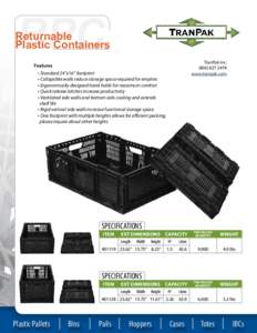 RPC  Returnable Plastic Containers TranPak Inc