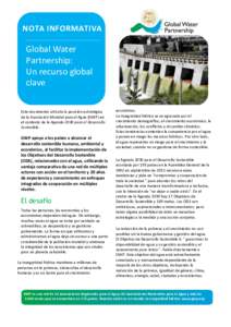 NOTA INFORMATIVA  Global Water Partnership: Un recurso global clave