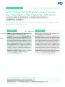 CASE REPORT  http://dx.doi.org0462/;2018;36;2;00010 Acrodermatitis enteropathica: clinical manifestations and pediatric diagnosis