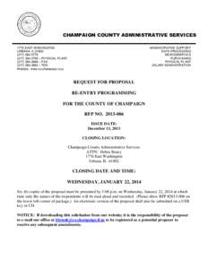 CHAMPAIGN COUNTY ADMINISTRATIVE SERVICES 1776 EAST WASHINGTON URBANA, IL3765 – PHYSICAL PLANT – FAX