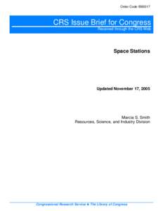 Order Code IB93017  CRS Issue Brief for Congress Received through the CRS Web  Space Stations