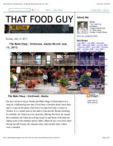 That Food Guy: The Bake Shop - Girdwood, Alaska Revisit July 13, More
